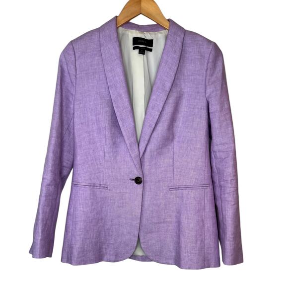 J. Crew Parke Blazer Linen Blend Lined One Button in Orchid Women’s Size 2 - Picture 3 of 11